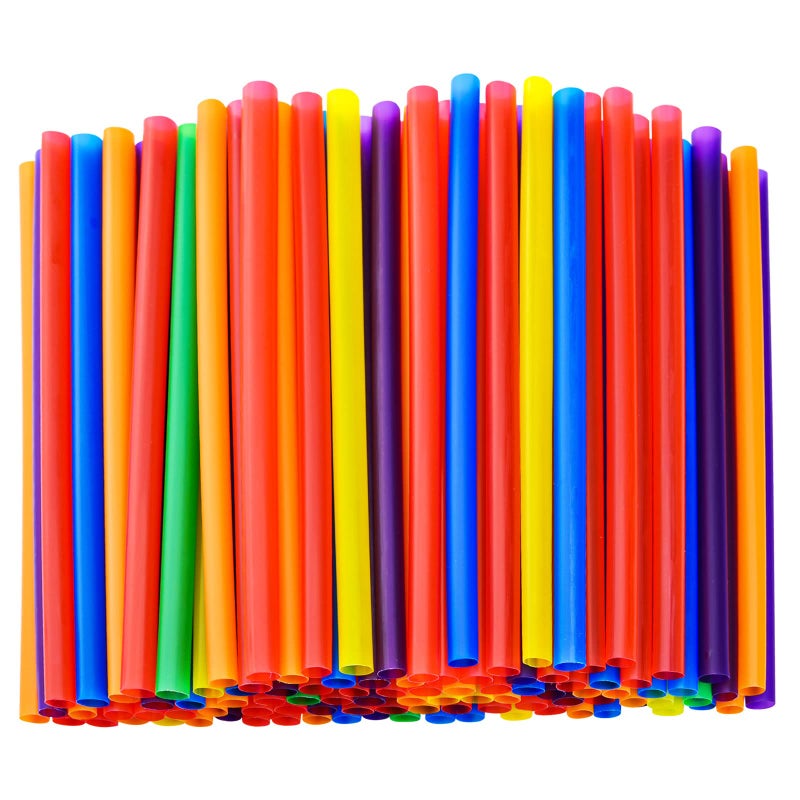 100PCS Jumbo Smoothie Straws04 Diameter X83Long Colorful Disposable Plastic Large Widemouthed Straw