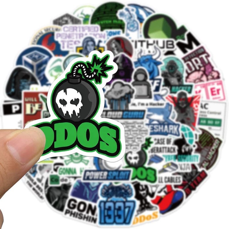 AUCEKO Pack of 50 Hacker Stickers Pack Hacker Sticker Set Waterproof Vinyl Stickers for Laptop Children Cars Motorcycle Bicycle Skateboard Luggage Suitcase Computer Sticker Graffiti Decal - Image 3