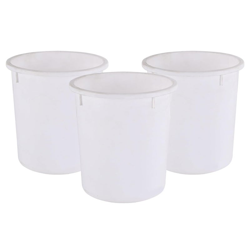 Kuber Industries Kuber Industries Pack of 3 Open-Top 5 Liters Dustbin for Bedroom, Bathroom & Kitchen | Durable & Portable Garbage Bin for Daily Household Use | Dustbin for Office/Small Spaces | White 
