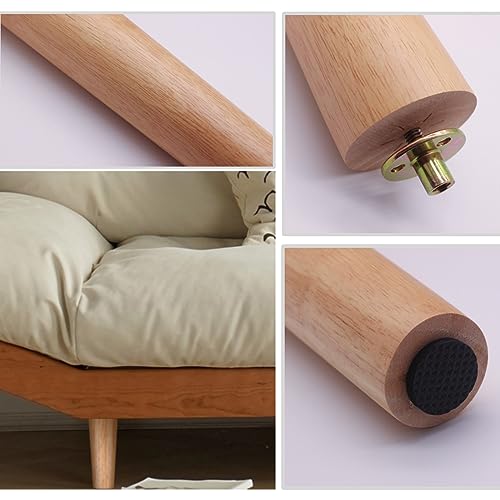 WEICHUAN Round Solid Wood Replacement Sofa Couch Chair Ottoman Loveseat Coffee Table Cabinet Furniture Wood Legs(6" Straight Set of 4) - Image 4