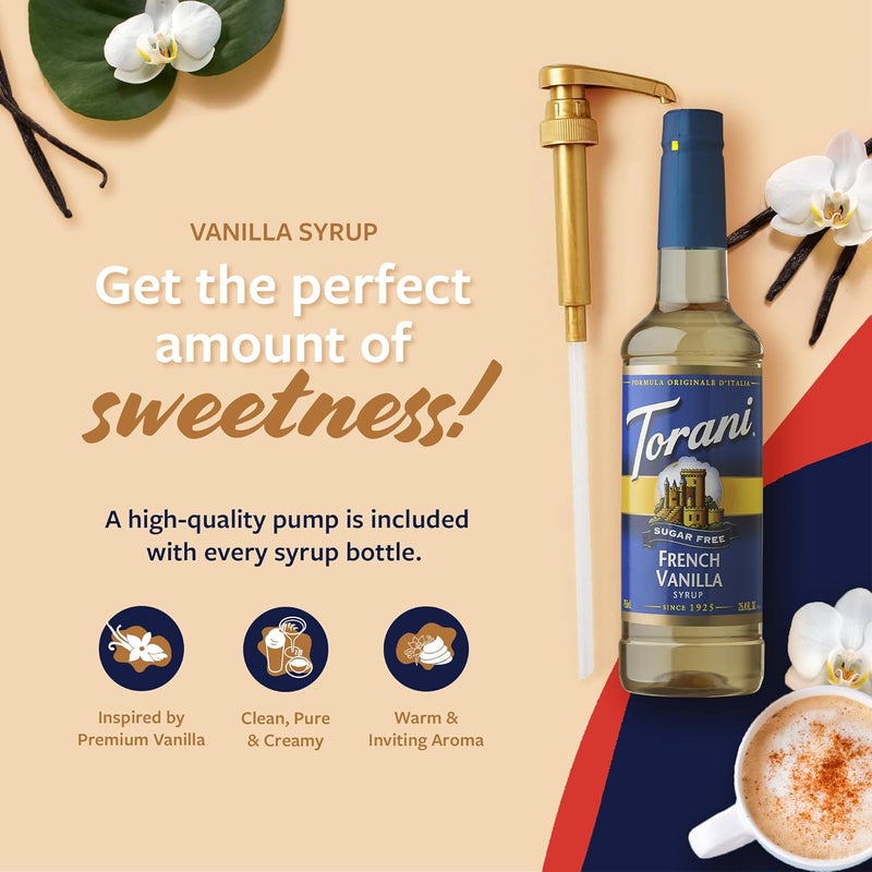 Torani Sugar Free French Vanilla Syrup with Pump - Image 3