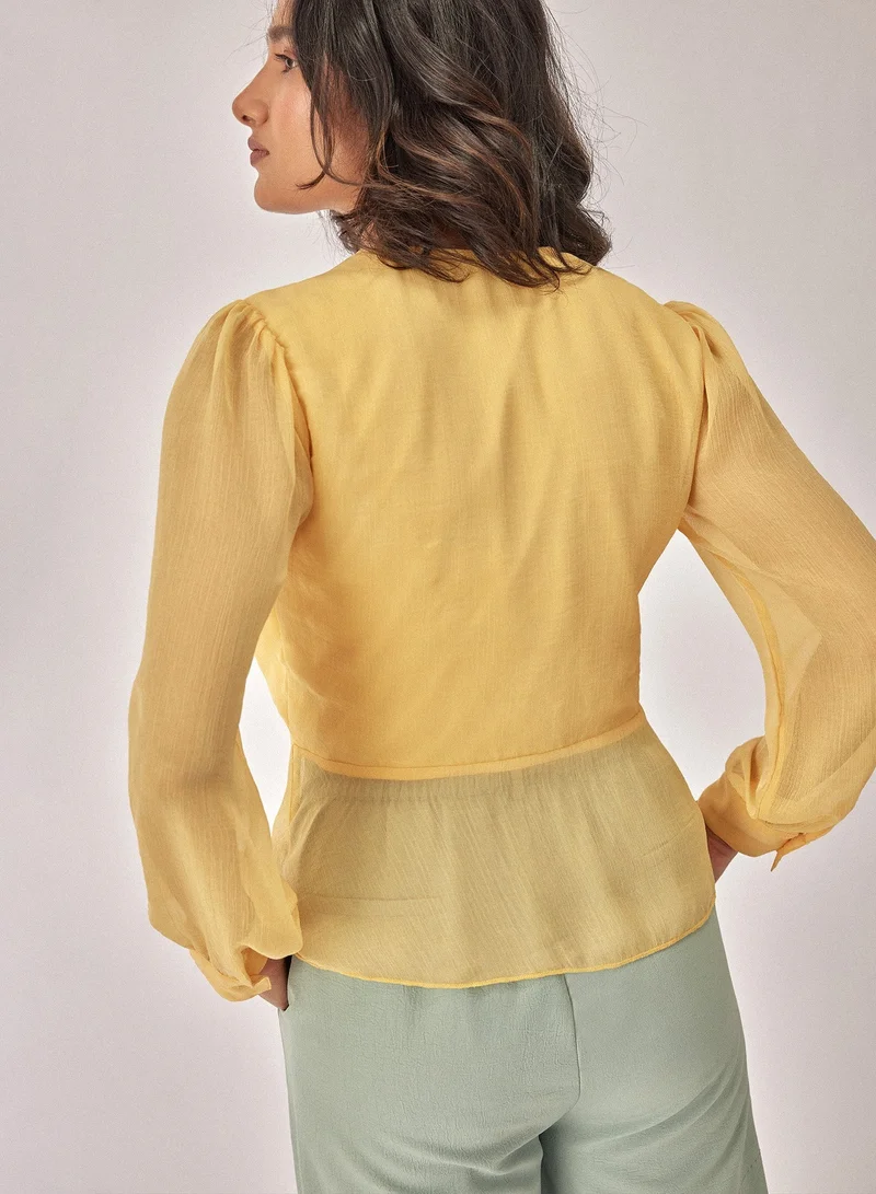 The Label Life Chiffon Peplum Blouse