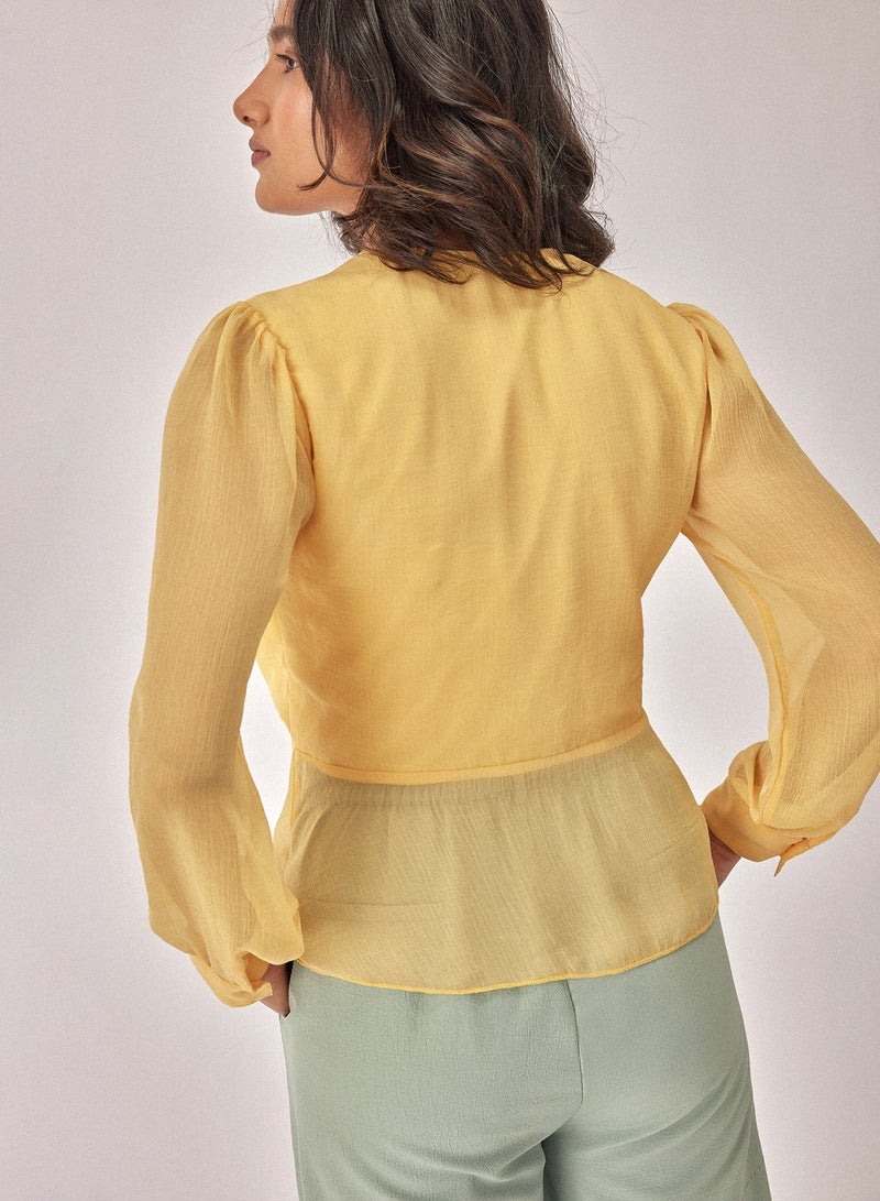 The Label Life Chiffon Peplum Blouse - Image 2