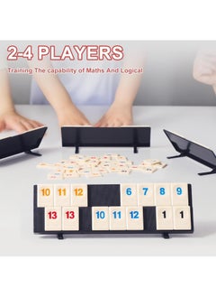 MAOGEDA Rummy Cube Game with 4 Racks, 106 Rummy Cube Game Set with Portable Case, Rummy Tiles Travel Set with 4 Tiles Holders for Family Classic Board Games  - Image 3