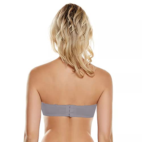 PLUMBURY Women's Synthetic Lightly Padded Wired Push-Up Multiway Bra, Grey, Size 36B - Image 5
