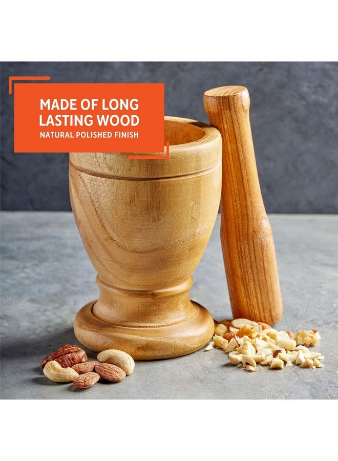 Imusa IMUSA USA LIS-005W Jumbo Mortar with Pestle, Wood  - Image 3