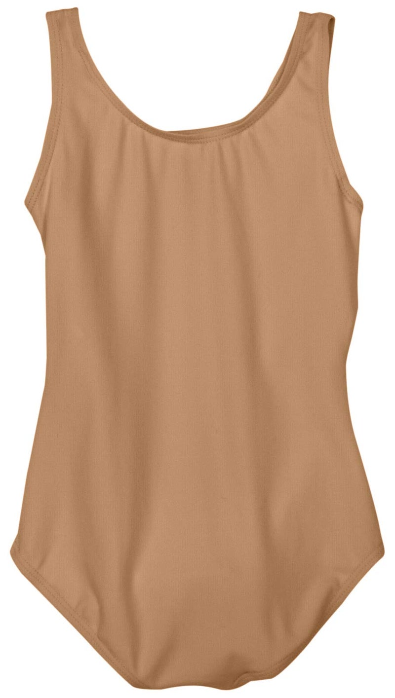 Capezio Girls' Big Team Basic Tank Leotard, light suntan, Large