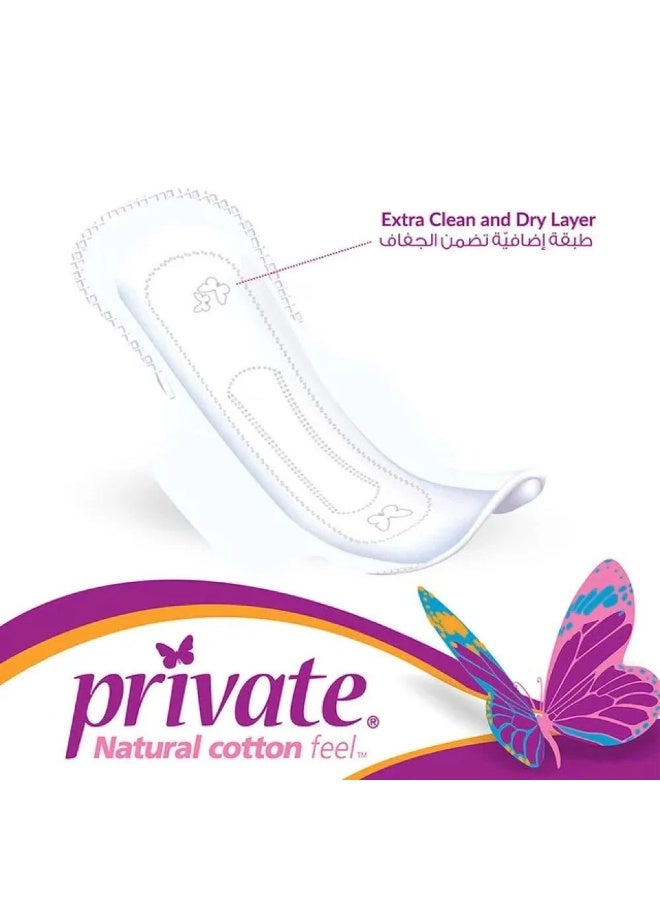 Private Extra Thin Sanitary Pads Natural Cotton Feel, Regular Size, With Wings - 18 Feminine Pads - Image 3