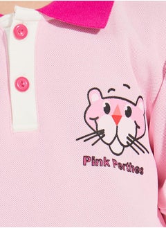 Styli Pink Panther Print Polo T-Shirt & Shorts Set  - Image 3