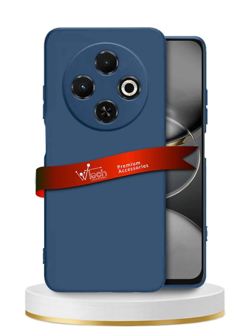 Wtech Tecno Spark 30C 4G 2024 Premium Soft Liquid Silicone Case Cover - Strom Blue - Image 1