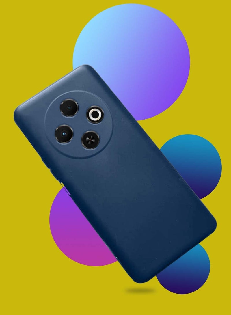 Wtech Tecno Spark 30C 4G 2024 Premium Soft Liquid Silicone Case Cover - Strom Blue - Image 2