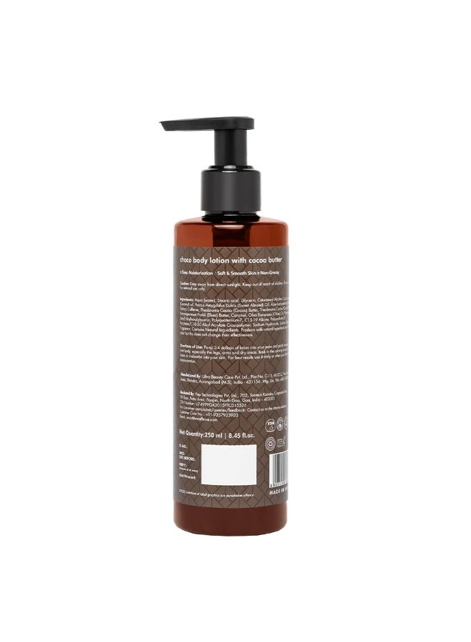 إم كافيين لوشن الجسم إم كافيين المرطب العميق بنكهة الشوكولاتة للبشرة الجافة | مرطب للجسم لجميع المواسم بزبدة الكاكاو وزبدة الشيا | لوشن للجسم غير لزج للنساء والرجال (250 مل) - Image 4