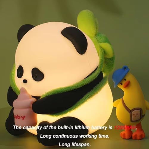 Desidiya® Baby Panda Rechargeable Silicone Night Lamp - Cute Panda Lamp, Kids Night Light, Nursery Decor, Birthday Gift, Silicone LED Light - Image 4