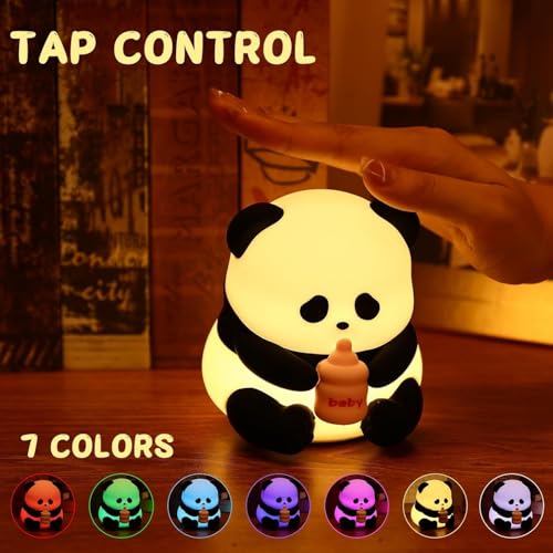 Desidiya® Baby Panda Rechargeable Silicone Night Lamp - Cute Panda Lamp, Kids Night Light, Nursery Decor, Birthday Gift, Silicone LED Light - Image 2