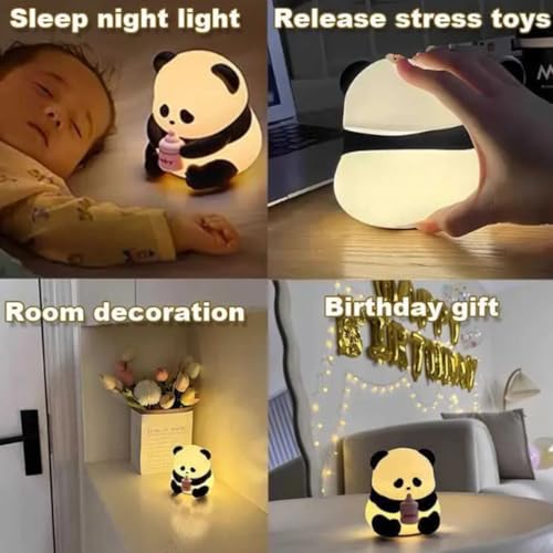 Desidiya® Baby Panda Rechargeable Silicone Night Lamp - Cute Panda Lamp, Kids Night Light, Nursery Decor, Birthday Gift, Silicone LED Light - Image 5