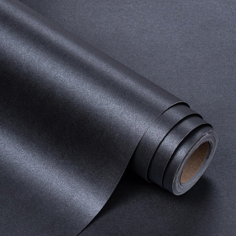 WRAPAHOLIC Premium Pearl Glossy Wrapping Paper - Black - 17in x 32.8ft Roll, 46 Sq. Ft - Image 1