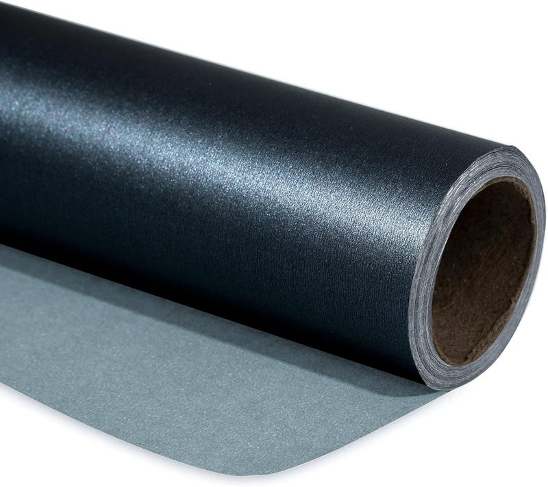 WRAPAHOLIC Premium Pearl Glossy Wrapping Paper - Black - 17in x 32.8ft Roll, 46 Sq. Ft - Image 2