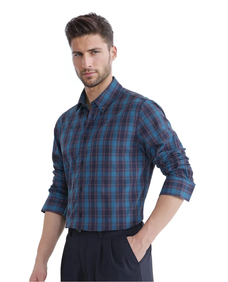 Rare Rabbit Men's Regular Fit Check Shirt