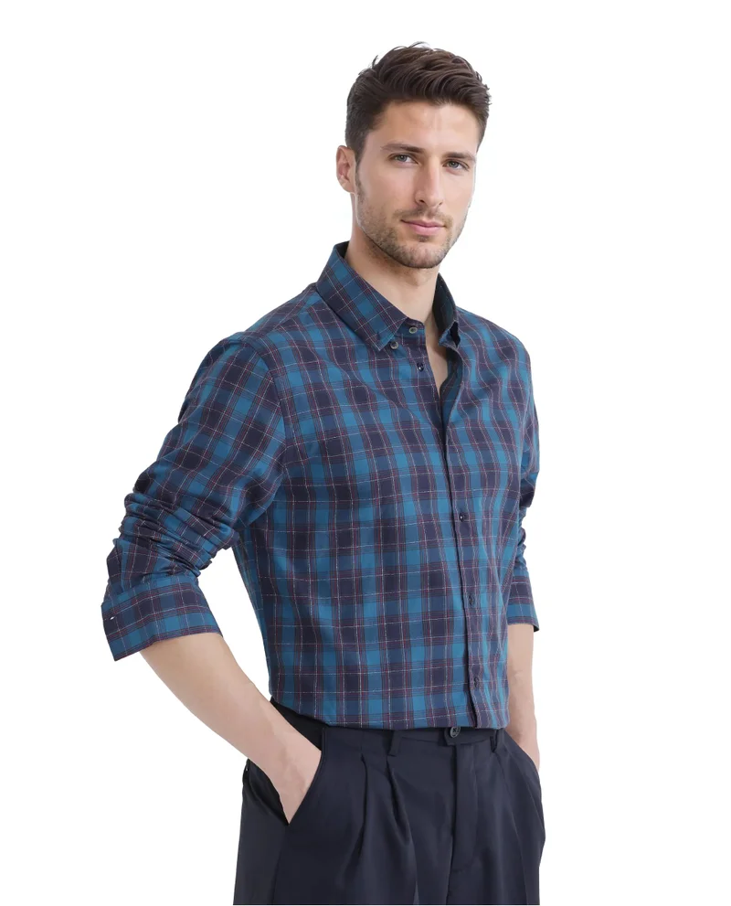 Rare Rabbit Men's Regular Fit Check Shirt