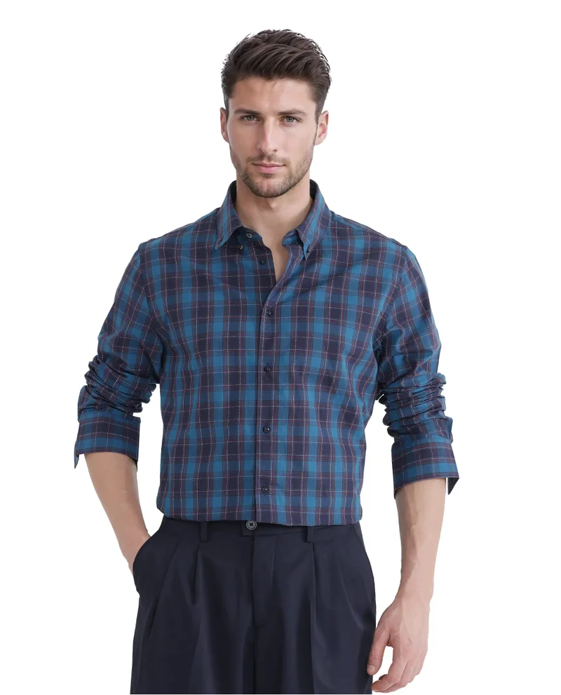 Rare Rabbit Men's Regular Fit Check Shirt