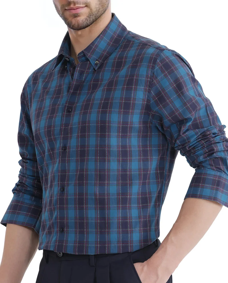 Rare Rabbit Men's Regular Fit Check Shirt