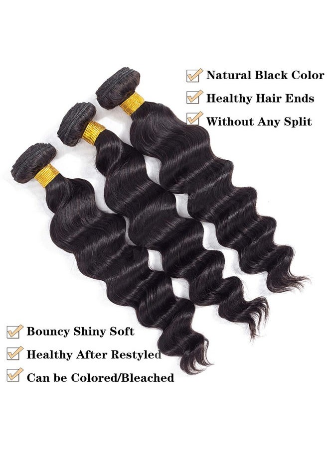 ROYAL IMPRESSION 12A Loose Wave Bundles Human Hair 16 16 16 300G 100% Unprocessed Brazilian Virgin Hair Loose Deep Wave Human Hair Weave Bundles Natural Color  - Image 2