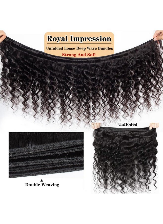 ROYAL IMPRESSION 12A Loose Wave Bundles Human Hair 16 16 16 300G 100% Unprocessed Brazilian Virgin Hair Loose Deep Wave Human Hair Weave Bundles Natural Color  - Image 4