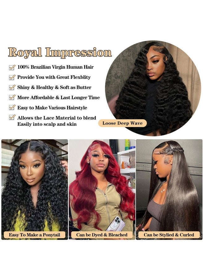 ROYAL IMPRESSION 12A Loose Wave Bundles Human Hair 16 16 16 300G 100% Unprocessed Brazilian Virgin Hair Loose Deep Wave Human Hair Weave Bundles Natural Color  - Image 5