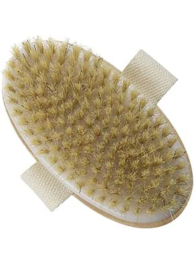 Natural Bristle Wooden Handle Body Scrub Brush Exfoliating Massage Shower Bath Brush - Image 1