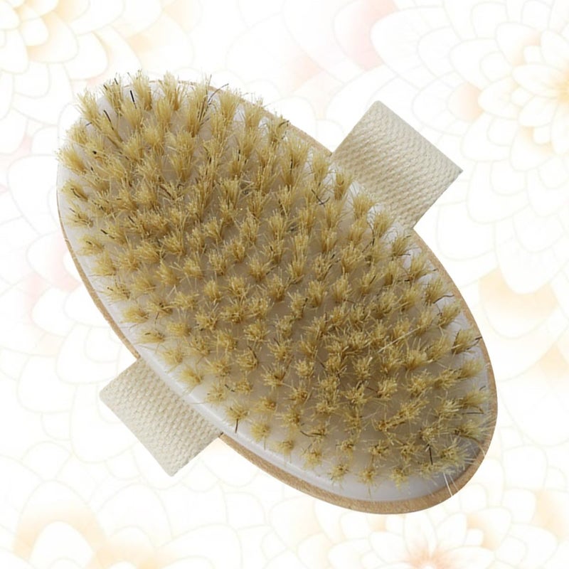 Natural Bristle Wooden Handle Body Scrub Brush Exfoliating Massage Shower Bath Brush - Image 4