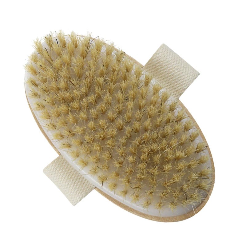 Natural Bristle Wooden Handle Body Scrub Brush Exfoliating Massage Shower Bath Brush - Image 2