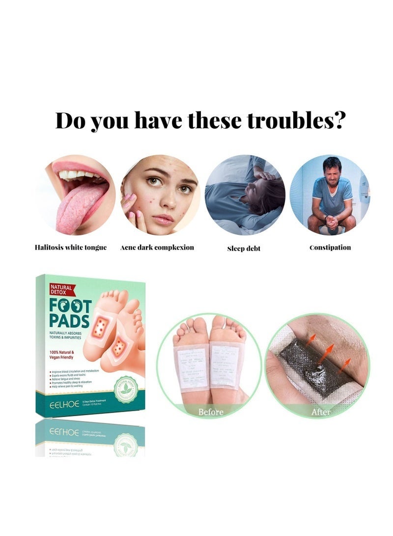 Bamboo 10-Piece Cleansing Detox Foot Patches | Natural Foot Detox & Cleansing Formula | Supports Toxin Elimination, Relieves Fatigue | Easy-to-Use, Overnight Care | Suitable for Daily Relaxation​ - Image 4