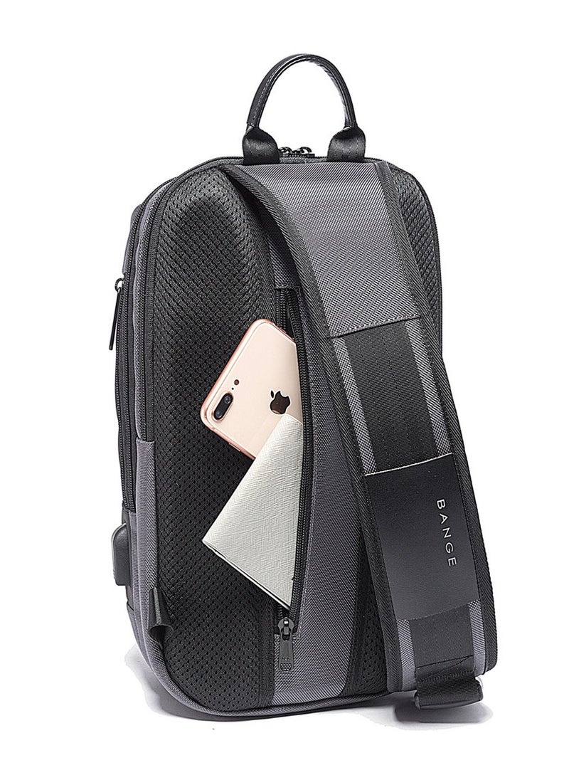 BANGE - BANGE Anti theft Sling Backpack with Lock, Men's Sling Bag for Men, Shoulder Crossbody Backpack with USB Charging Port for Men and Women - Image 1