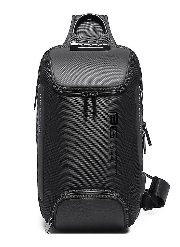 BANGE - BANGE Anti theft Sling Backpack with Lock, Men's Sling Bag for Men, Shoulder Crossbody Backpack with USB Charging Port for Men and Women - Image 1