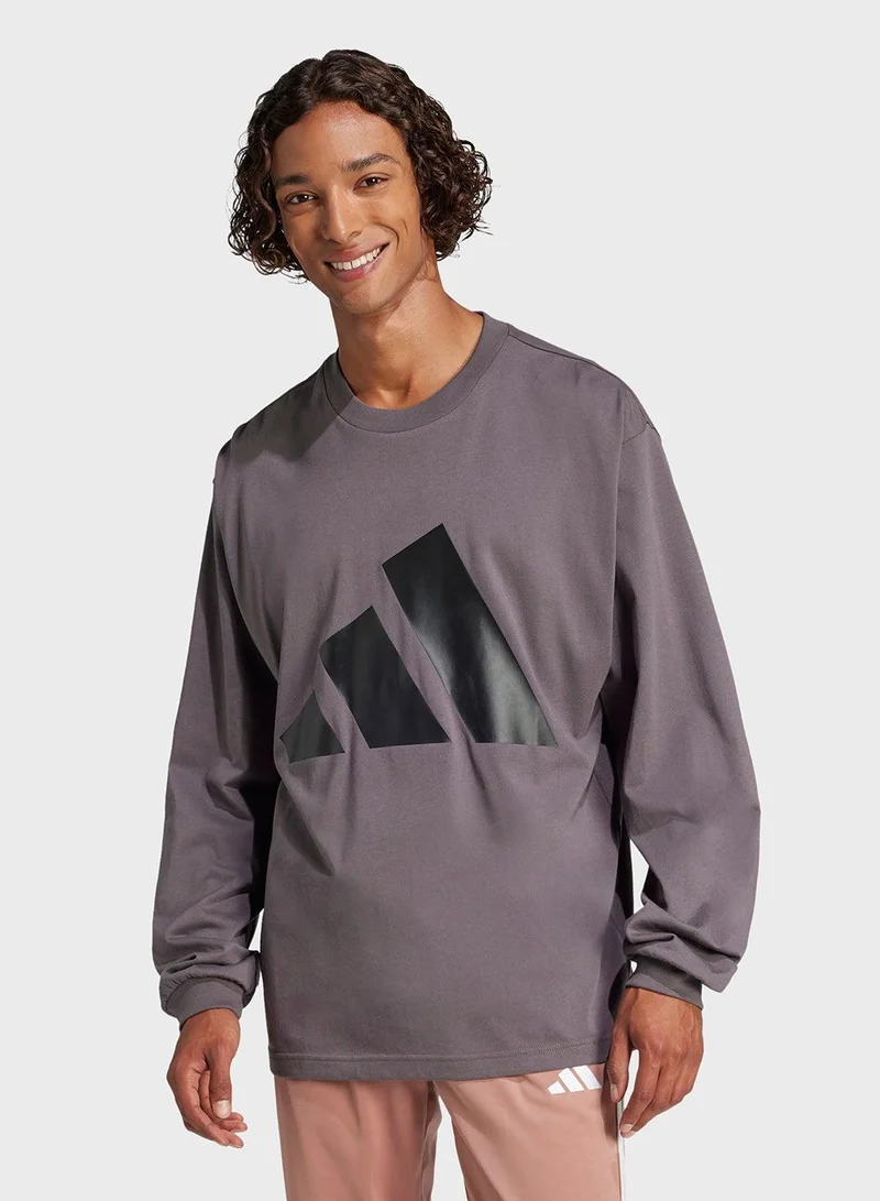 Adidas essentials big logo single longsleeve men t-shirt