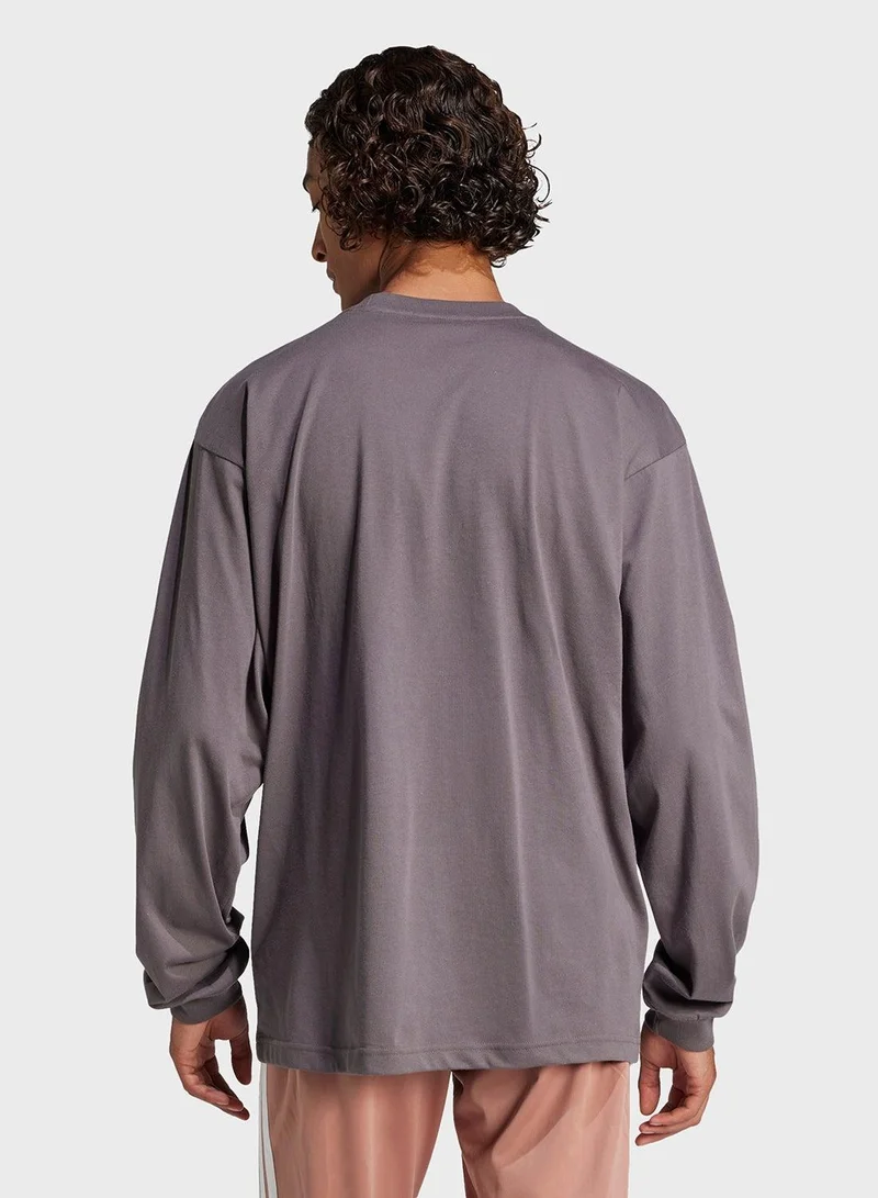 Adidas essentials big logo single longsleeve men t-shirt
