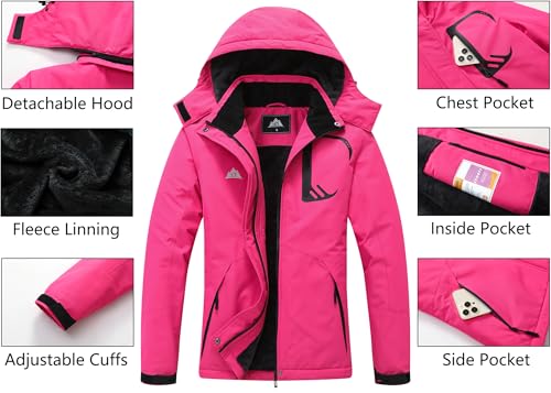 MOERDENG Women's Snow Ski Jacket Warm Winter Coat Waterproof Snowboarding Jacket Mountain Hiking Winter Jacket - Image 5