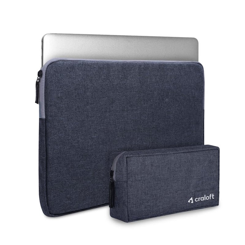 CRALOFT Polyester Tablet Sleeve Case Cover Bag Pouch 8 to 11.6 Inch with Charger Pouch Compatible for Samsung Galaxy, Ipad, Realme, Lenovo, Redmi (Grey-L26) - Image 1