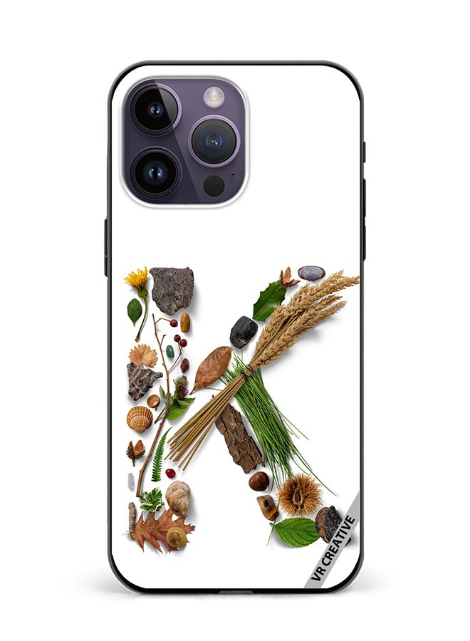 VR CREATIVE Protective Case Cover For Apple iPhone 15 Pro Alphabet K Design Multicolour - Image 1