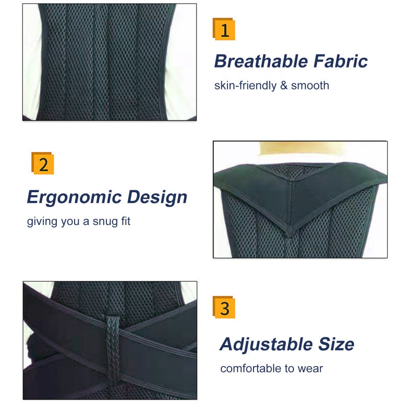 Posture Corrector: L Size, Skin-Friendly Soft Fabric, Ergonomic Full Back Support - Neck Shoulder Relief, Posture Improvement for Office Workers, Drivers, Daily Wear - Image 4