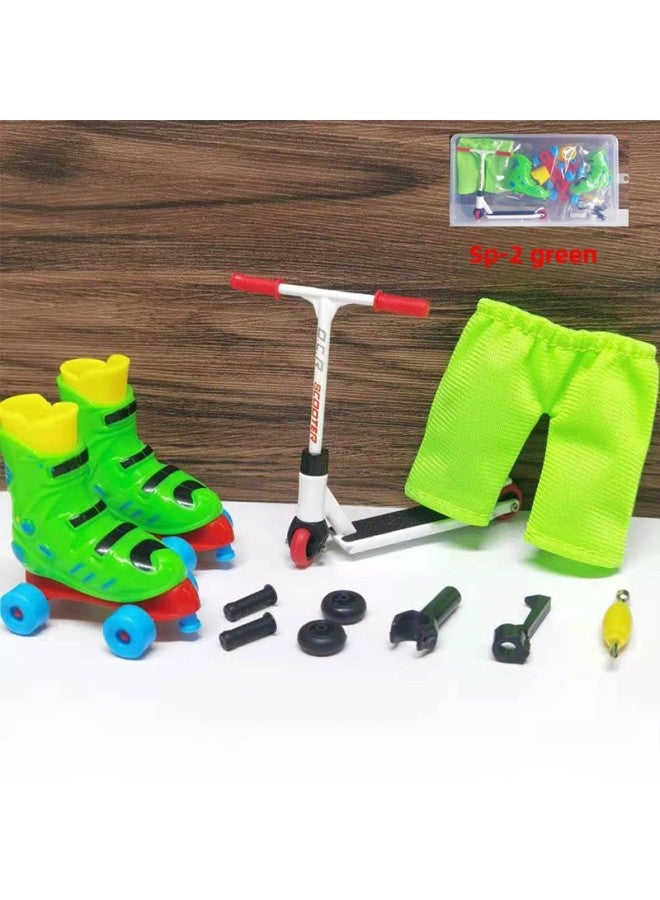 Finger Alloy Scooter Skates Pants Tools Suit Toy Finger Scooter Bike-Color:【SP-2】alloy Scooter White + Yellow Ice Shoes + Yellow Pants + Tools - Image 5