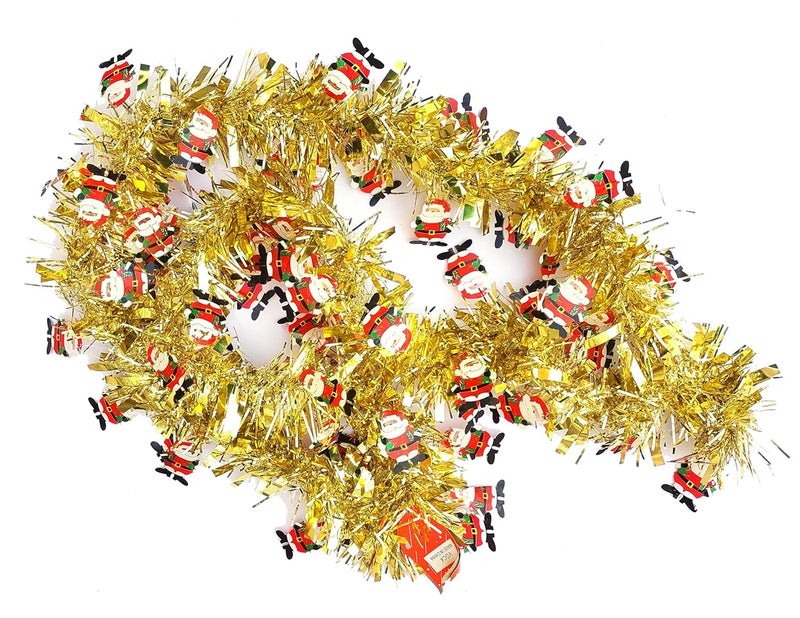 Forty Wings Forty Wings 4 Pcs Golden Santa Claus Tinsel Christmas Garlands Strings Streamers Christmas Decoration Item Christmas Xmas Decoration Ornaments Garland Wreath Decoration Christmas New Year  - Image 3