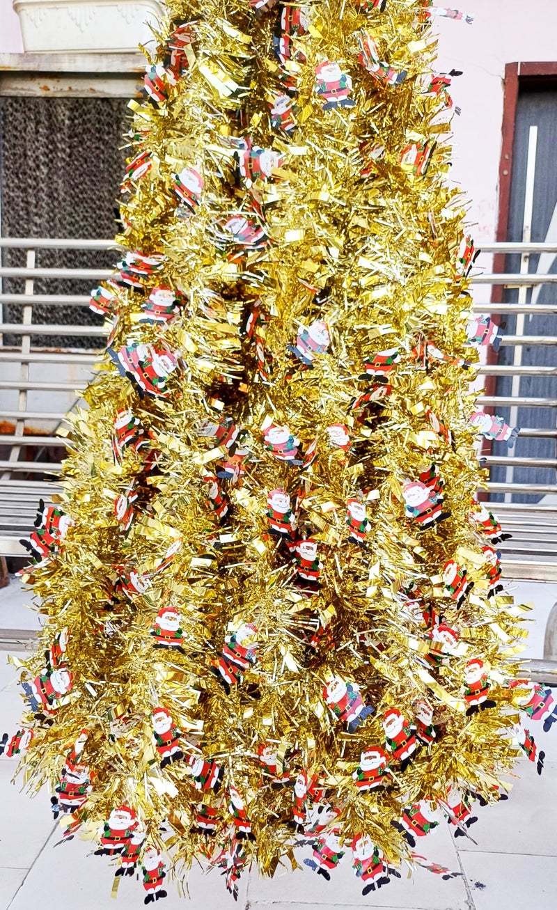 Forty Wings Forty Wings 4 Pcs Golden Santa Claus Tinsel Christmas Garlands Strings Streamers Christmas Decoration Item Christmas Xmas Decoration Ornaments Garland Wreath Decoration Christmas New Year  - Image 5