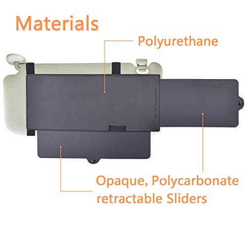 WANPOOL Car Visor Sunshade, WANPOOL Car Visor Anti-Glare Sunshade Extender for Front Seat Driver and Passenger - 2 Pieces (Black) - Image 4