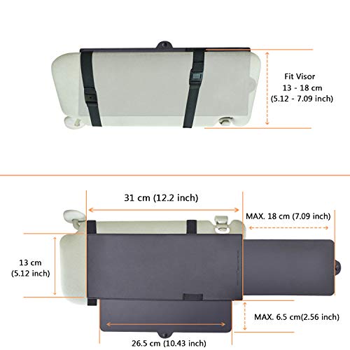 WANPOOL Car Visor Sunshade, WANPOOL Car Visor Anti-Glare Sunshade Extender for Front Seat Driver and Passenger - 2 Pieces (Black) - Image 3