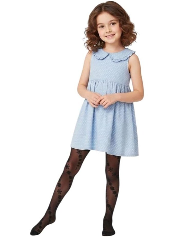 Ghils Girls Crystal Patterned Transparent Sock Trousers, 20 Dana, 70% Polyamide & 30% Lycra
