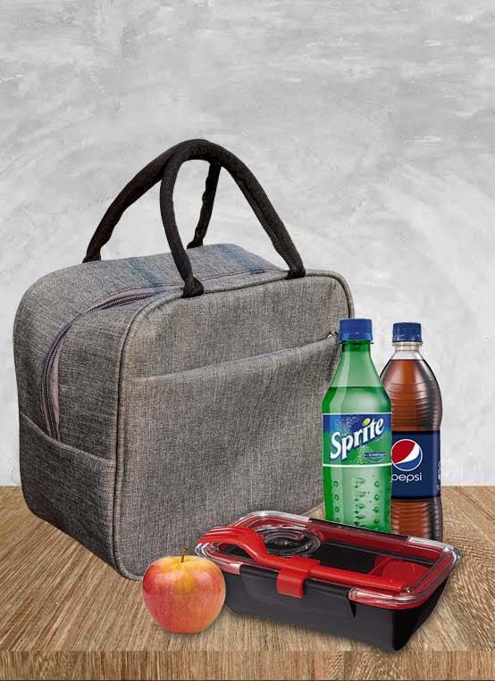 HOMECUTE Thermal Insulated Lunch Bag/Storage Bag/Large Tiffin Bag for Men,Women and Kids,Travel Lunch Pouch Food Storage Bag with Handle,Ideal for Office School College and Picnic (Round Gray) - Image 4