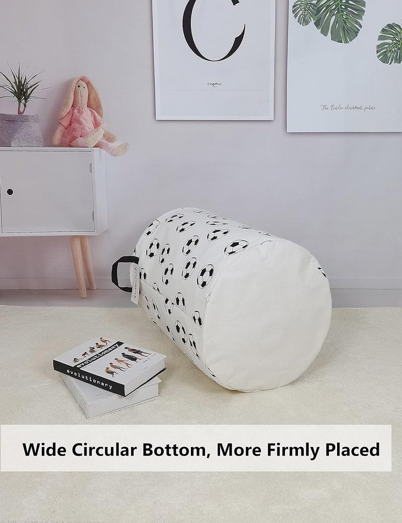 QUEENLALA Large Storage Basket,Laundry Hamper/Bathroom/Home Decor/Collapsible Round Storage Bin,Boys and Girls Hamper/Boxes/Clothing(Round-Football) - Image 5