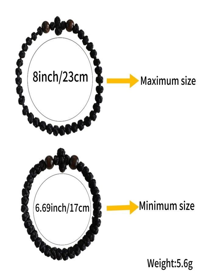 Bovemee Orthodox Prayer Rope Bracelet, 2-Pack Black Chotki Komboskini, Christian Prayer Beads with Cross (Black) - Image 5