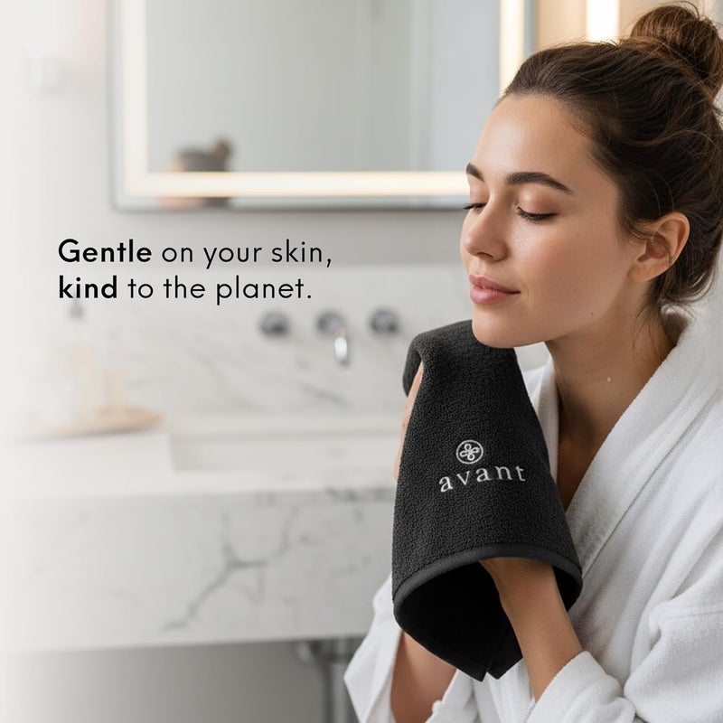 AVANT Premium Quality Flannel Face Cloths Flannel Face Cloth, Quick Dry Cotton Face Cloth, Reusable Facial Cleansing Cloths, Mitts for Makeup Removal, Dual-Sided Cleansing Mitts for Face & Eye (Pack of 2) - Image 3